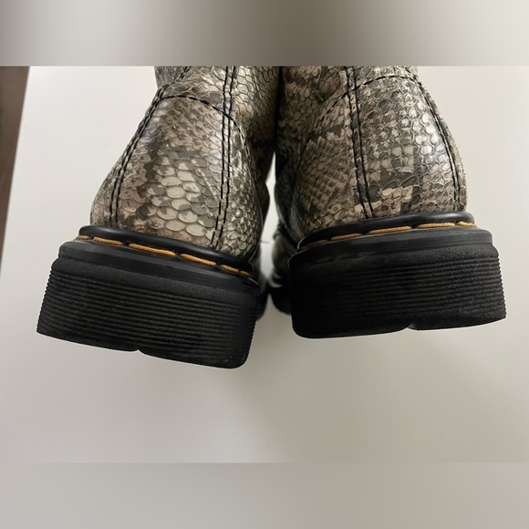Vintage 90s Dr. Martens DMs Snake Python Lace Up Goth Combat Boots UK 8 - Picture 9 of 13